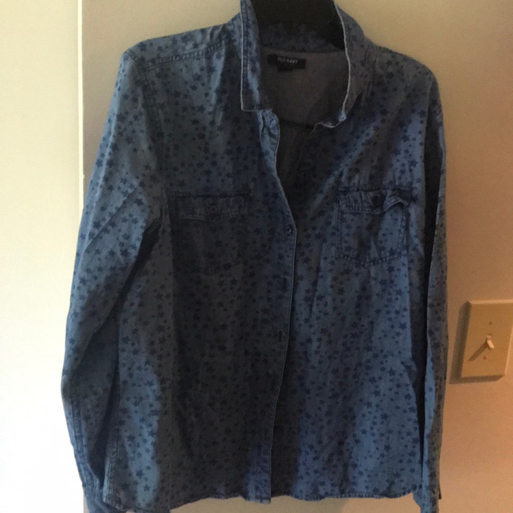 Denim star button down-XL